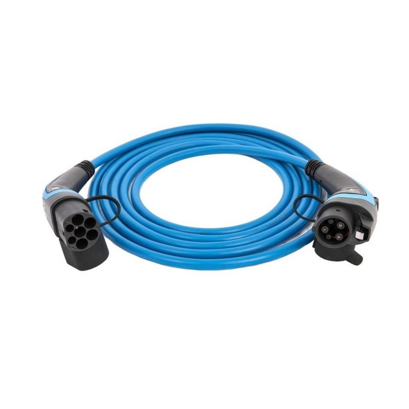 kabel-za-zarejdane-na-elektromobili-tip-1-7-4-kw-1.jpg go-e Кабел за зареждане Тип 2 към Тип 1 | 7.4 kW | 32 A | 5 м
