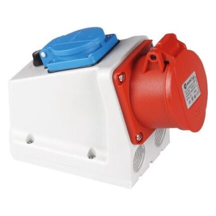 Комбиниран трифазен контакт TP Electric 16A 11kW 3P+N+E+Schuko IP44