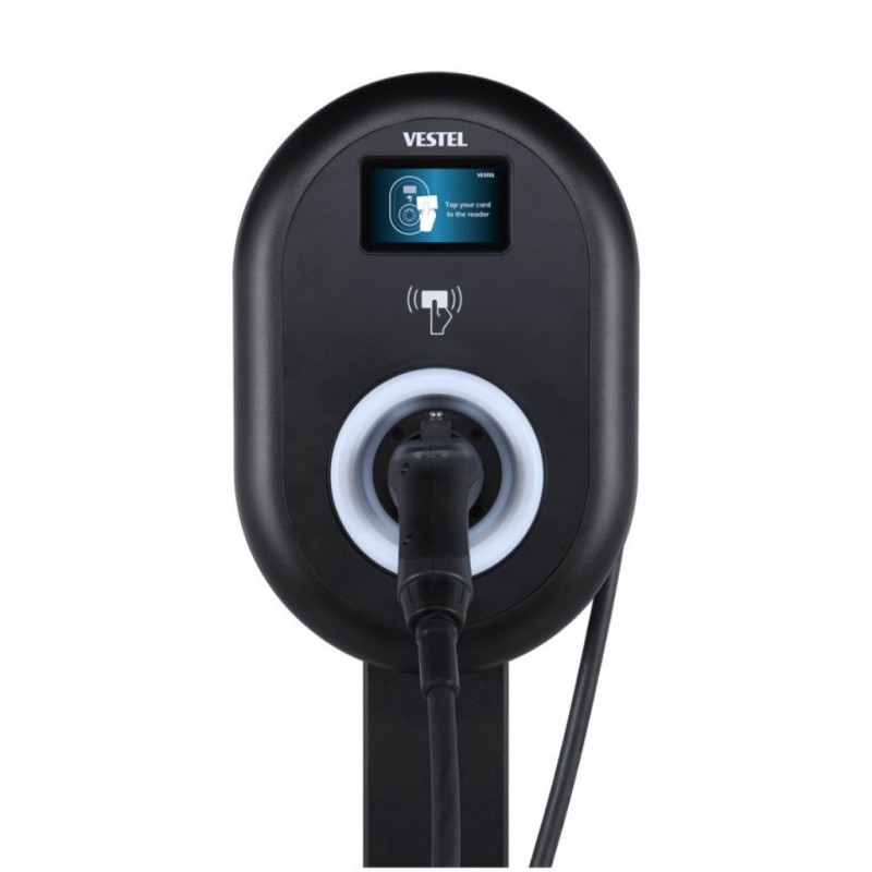 zarqdna-stanciq-vestel-evc04-s-kabel-1.jpg Vestel EVC04 зарядна станция Тип 2 | 22 kW AC | Wi-Fi | черна